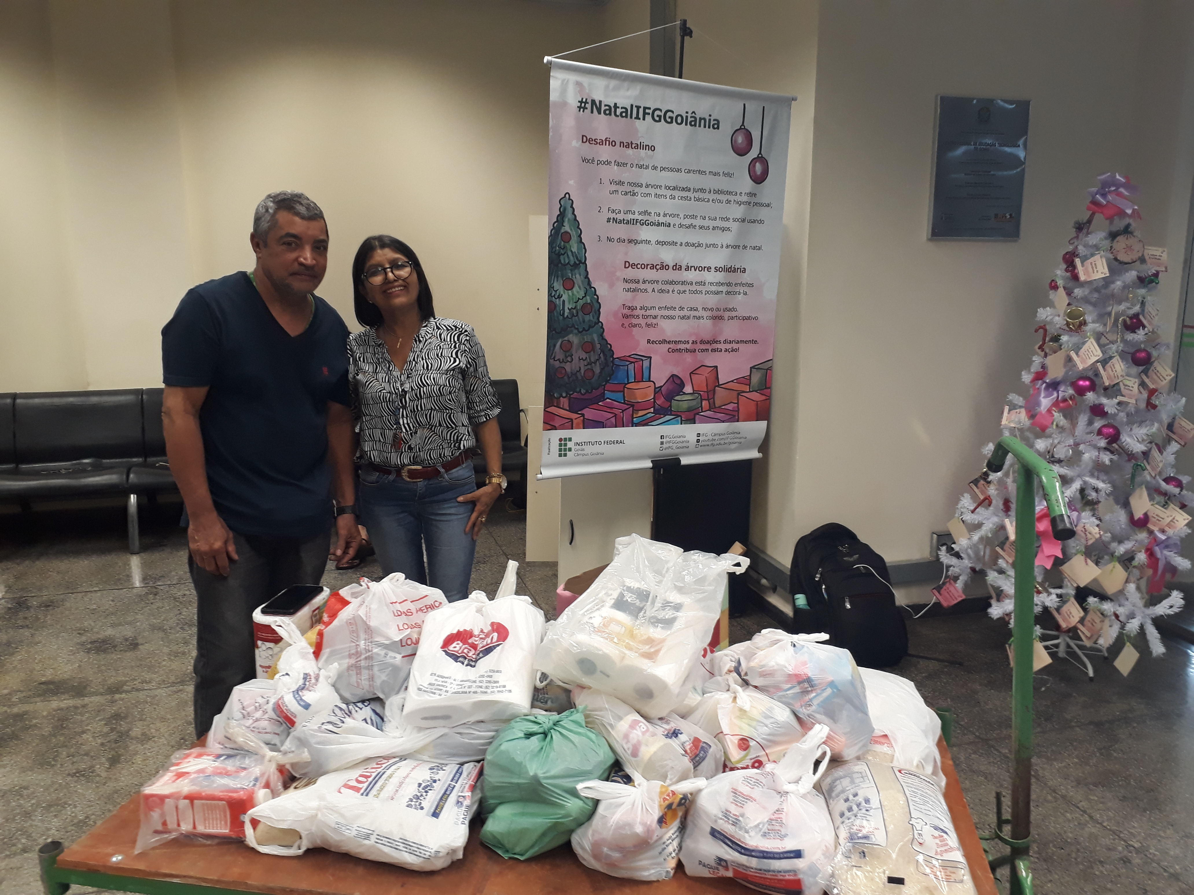 As doações da 1ª etapa da campanha #NatalIFGGoiânia foram repassadas para o Centro Espírita Ismael